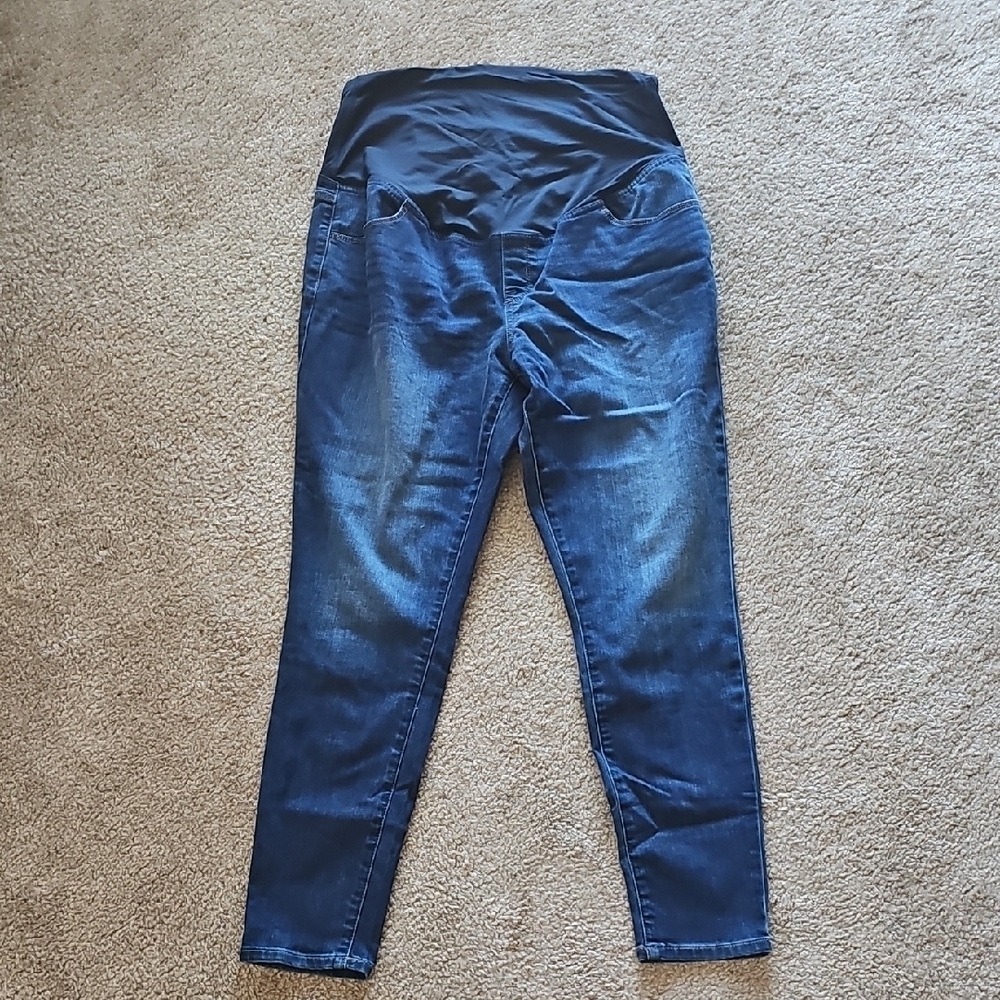 Isabel Maternity Dark Wash Over Belly Skinny Jeans 14